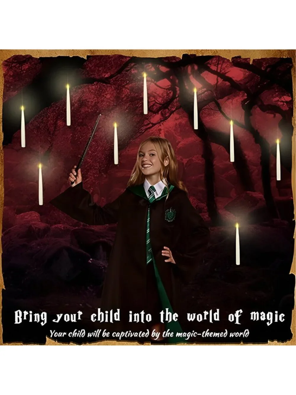20PCS Floating Candles with Wand, Magic Hanging Candles, Flickering